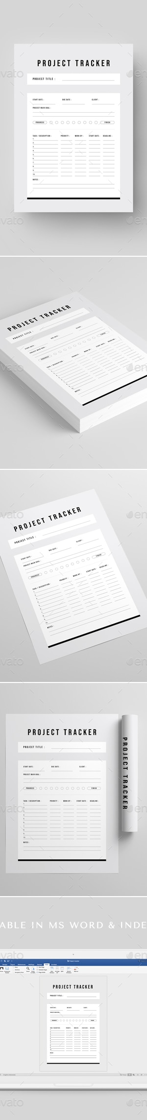 Project Tracker, Print Templates | GraphicRiver