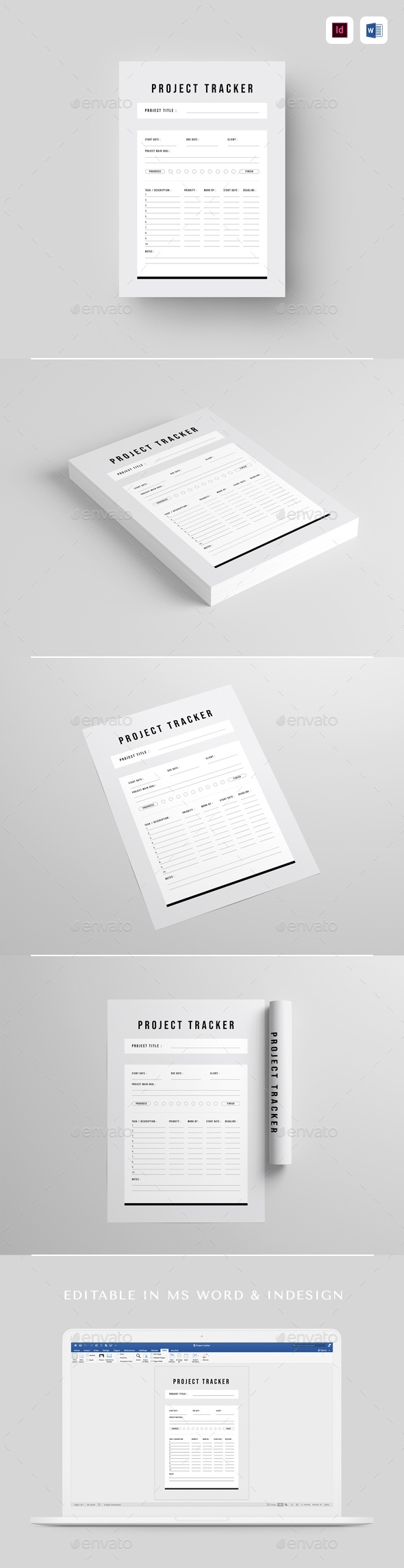 Project Tracker, Print Templates | GraphicRiver