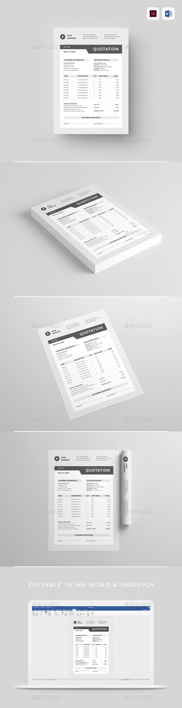 Quotation | MS Word & Indesign, Print Templates | GraphicRiver