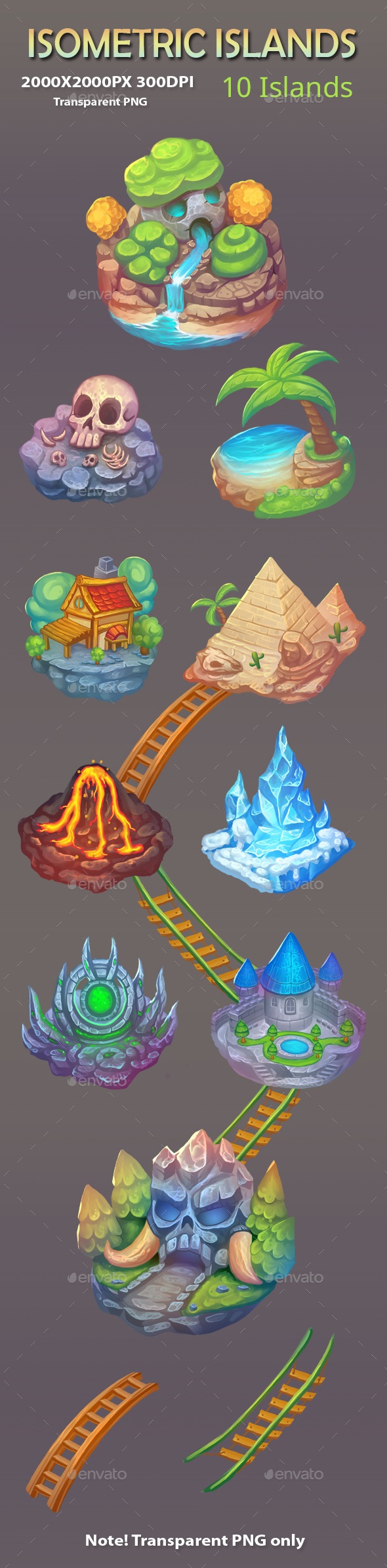 10- Isometric Islands Game Assets, Game Assets | GraphicRiver