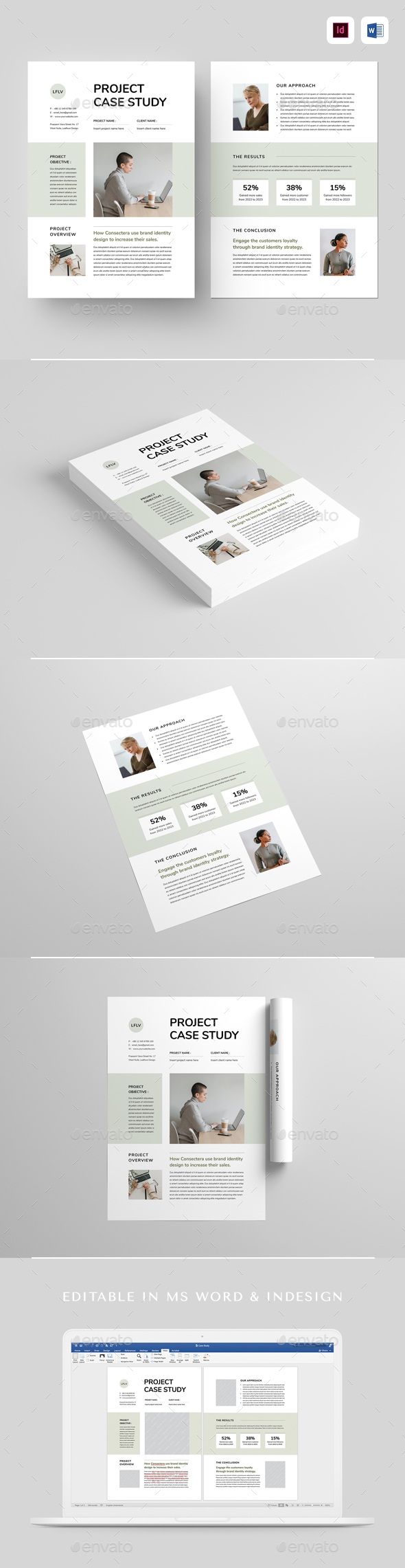 Case Study | MS Word & Indesign, Print Templates | GraphicRiver