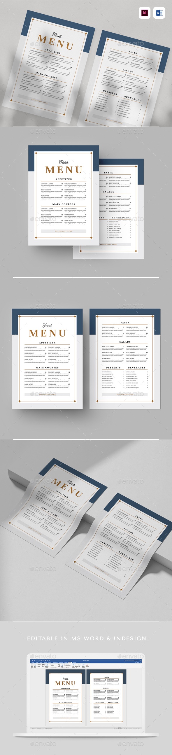 Food Menu | MS Word & Indesign, Print Templates | GraphicRiver