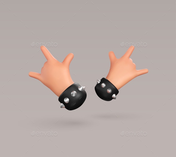 Two Vector Hands Gesture Isolated 3d Cartoon, Vectors | GraphicRiver