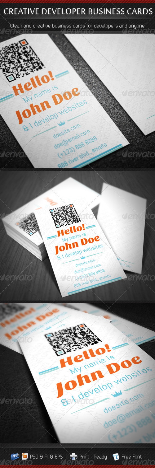 Creative Developer Business Cards, Print Templates | GraphicRiver