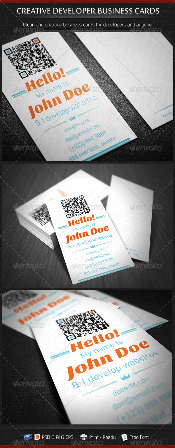 Creative Developer Business Cards, Print Templates | GraphicRiver