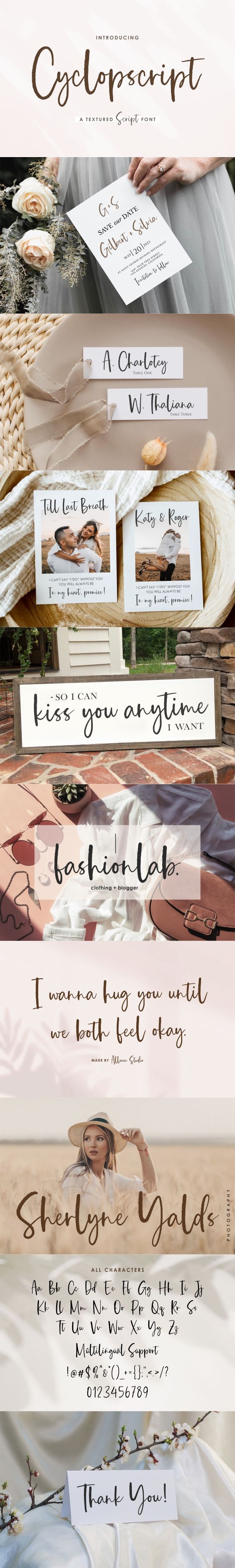 Cyclopscript A Textured Script - Script Fonts