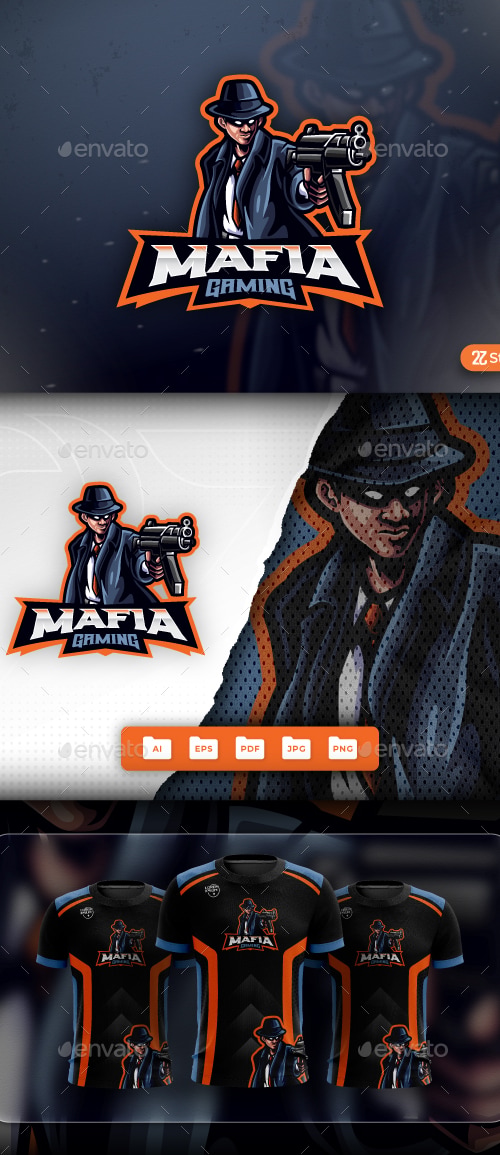 Mafia Mascot Logo Design, Logo Templates GraphicRiver
