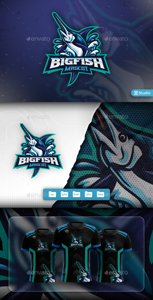 Marlin Fish Mascot Logo Design, Logo Templates | GraphicRiver