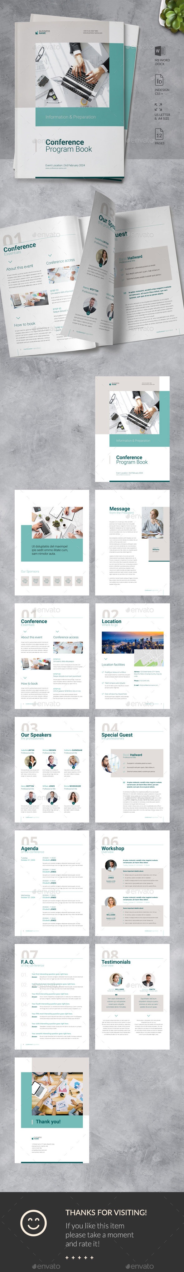 Conference Agenda Template, Print Templates | GraphicRiver