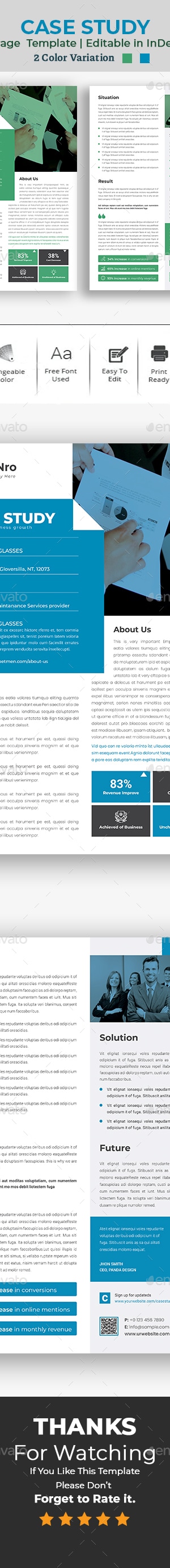 Case Study Template | InDesign, Print Templates | GraphicRiver