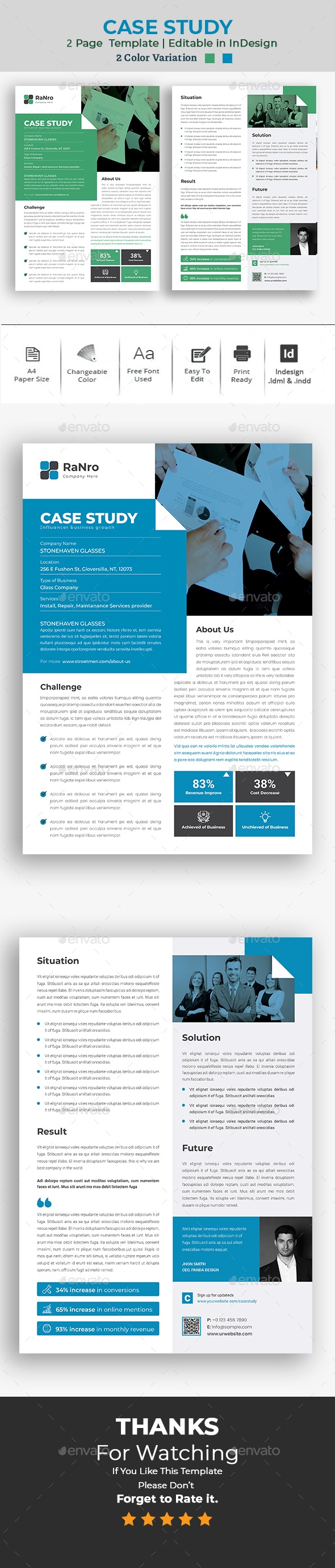 Case Study Template | InDesign, Print Templates | GraphicRiver