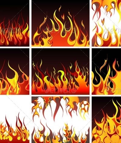 Fire Background Set, Vectors | GraphicRiver