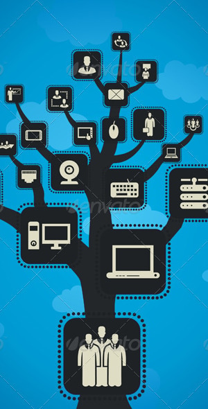 Computer Tree 2, Vectors | GraphicRiver