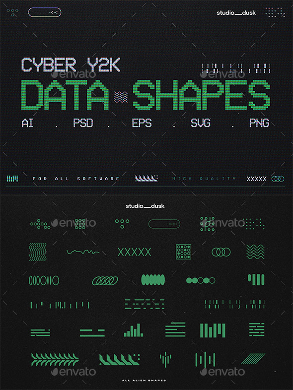 Cyber Y2K - Data Shapes, Icons | GraphicRiver