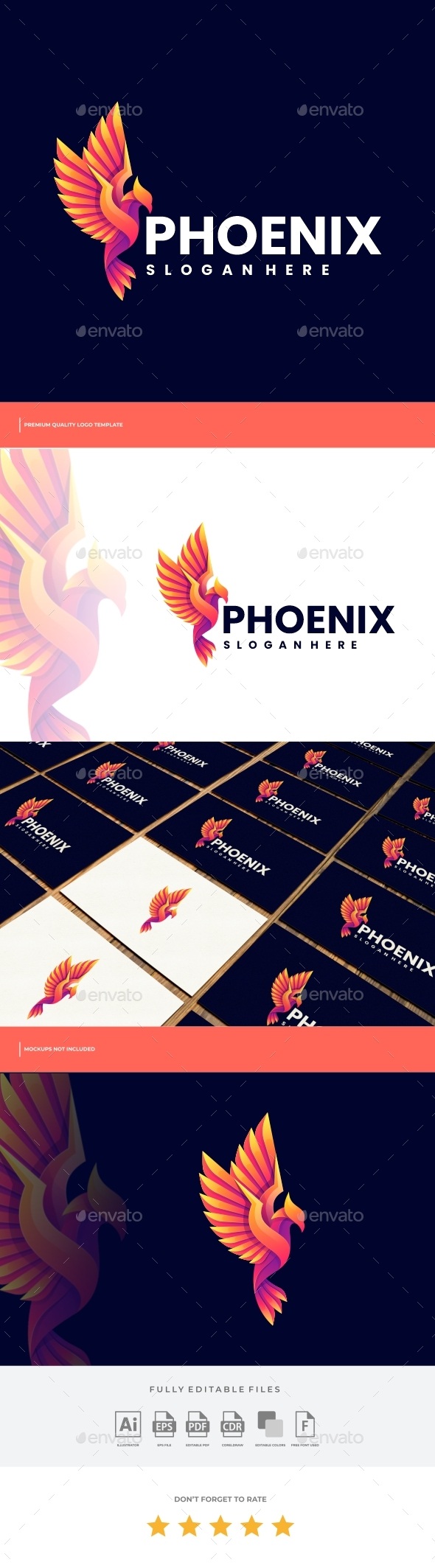 Phoenix Gradient Logo Template, Logo Templates | GraphicRiver