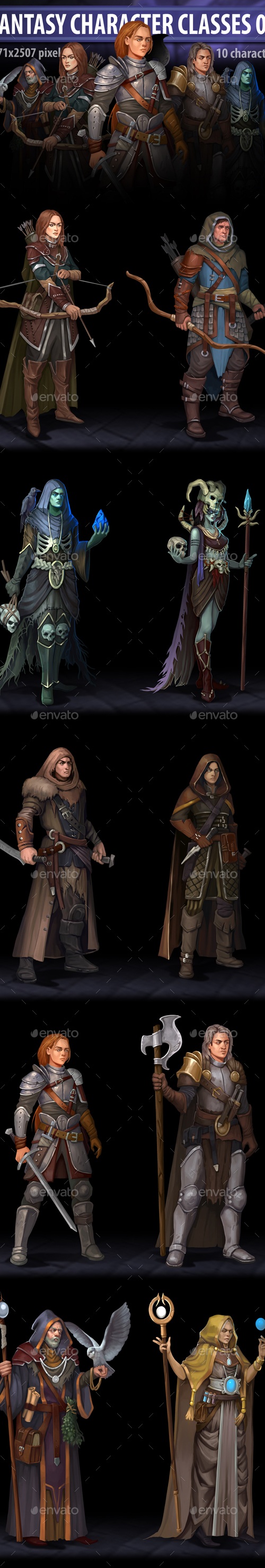 Fantasy Character Classes 02, Game Assets | GraphicRiver