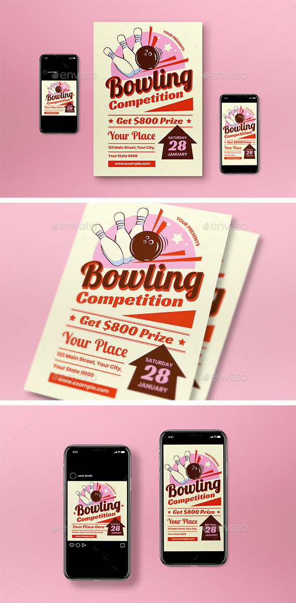 Cream Pop Art Bowling Competition Flyer Set Print Templates GraphicRiver cream-pop-art-bowling-competition-flyer-set-print-templates-graphicriver
