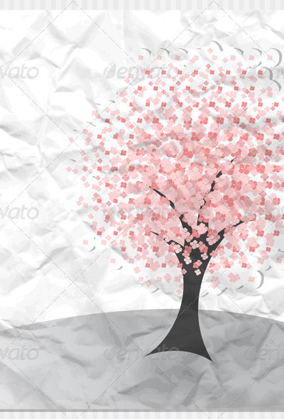 Pink Flowers Tree, Vectors | GraphicRiver
