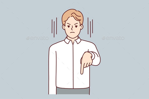 Strict Businessman Point with Finger, Vectors | GraphicRiver