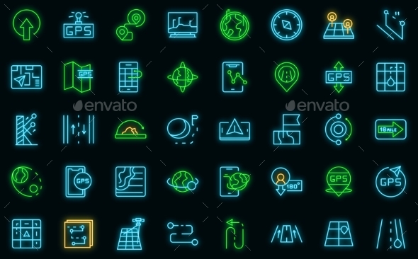 Trajectory Icons Set Outline Vector, Vectors | GraphicRiver