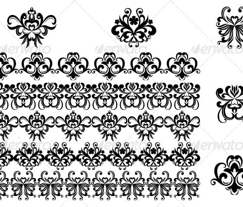 Flower Patterns and Borders, Vectors | GraphicRiver