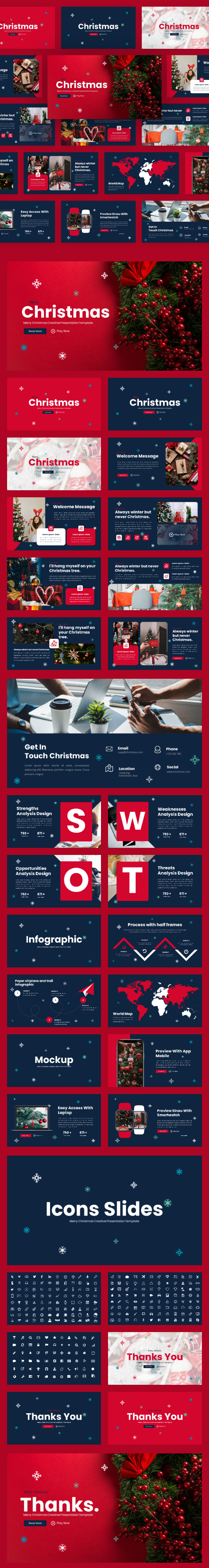 Merry Christmas Creative Keynote Template, Presentation Templates