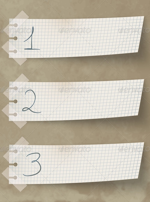 One Two Three Labels, Vectors | GraphicRiver