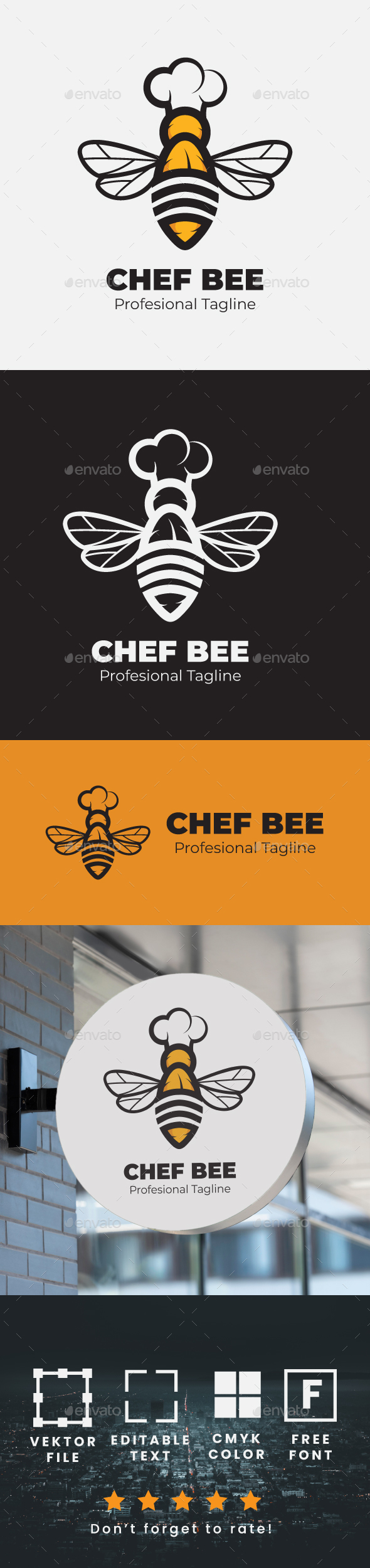 chef bee, Logo Templates | GraphicRiver