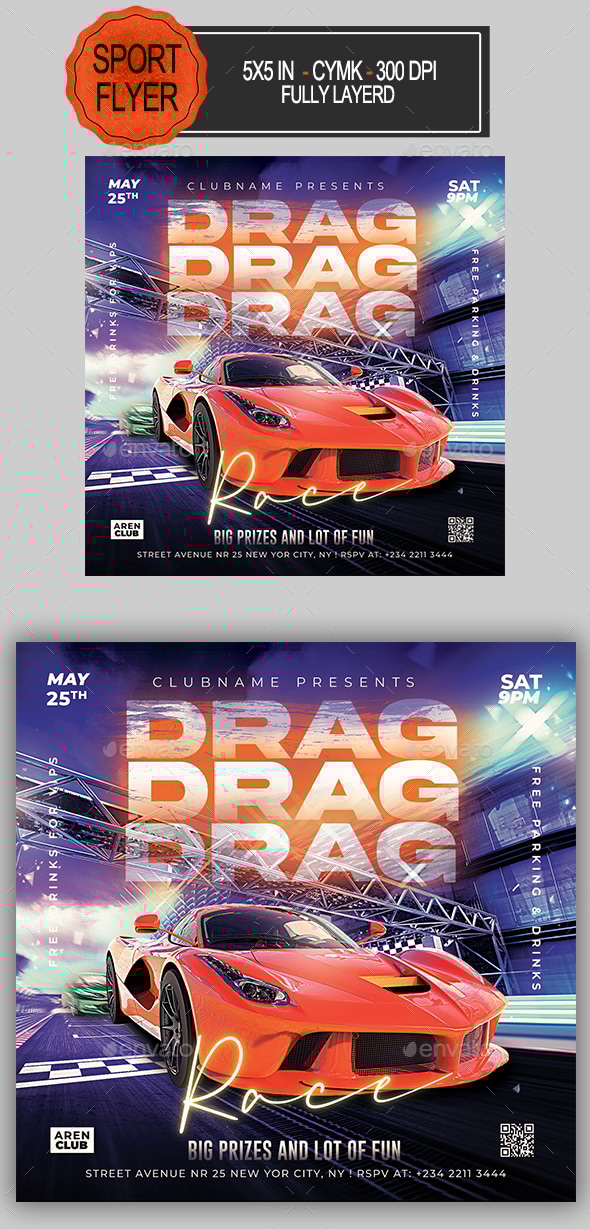 Drag Race Flyer, Print Templates | GraphicRiver