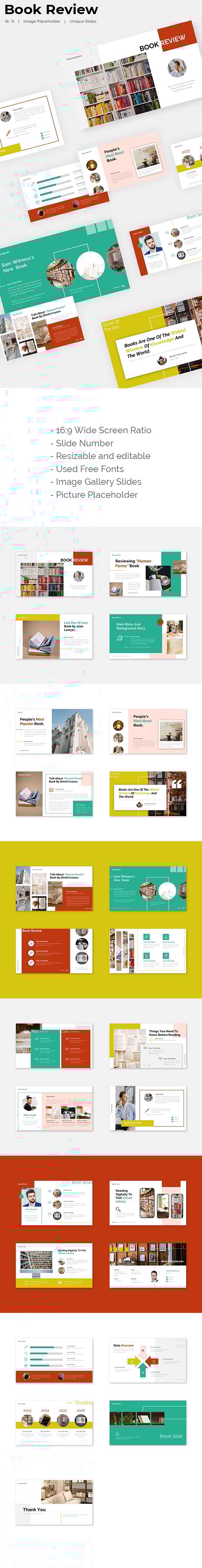 Book Review Content Presentation Powerpoint Template, Presentation ...