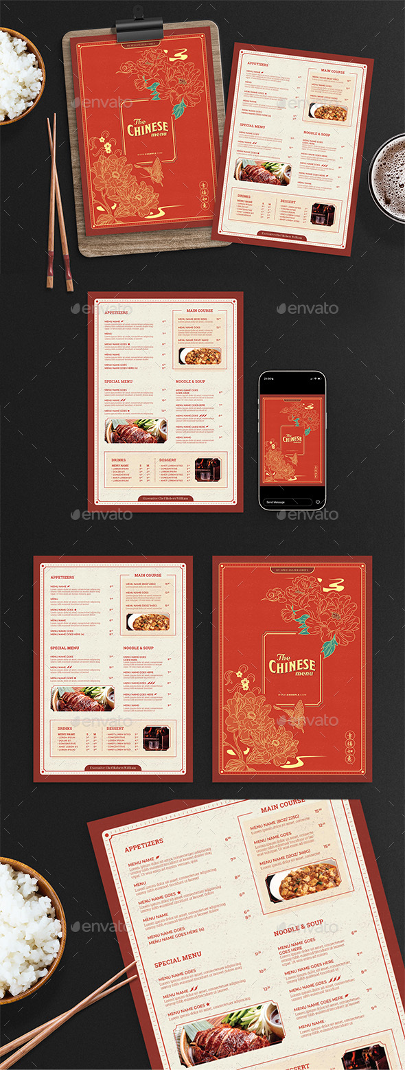 Chinese Restaurant Menu Template, Print Templates GraphicRiver