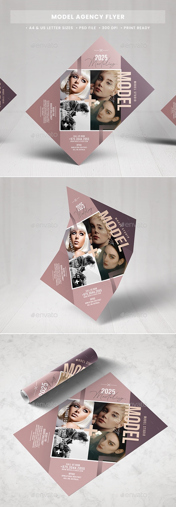 Model Agency Flyer, Print Templates | GraphicRiver