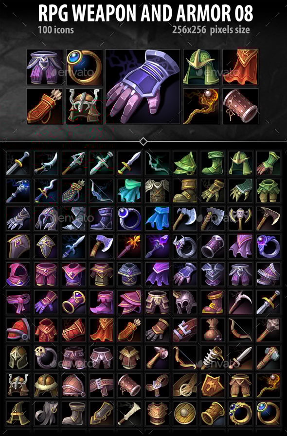 RPG Weapon and Armor 08, Game Assets | GraphicRiver