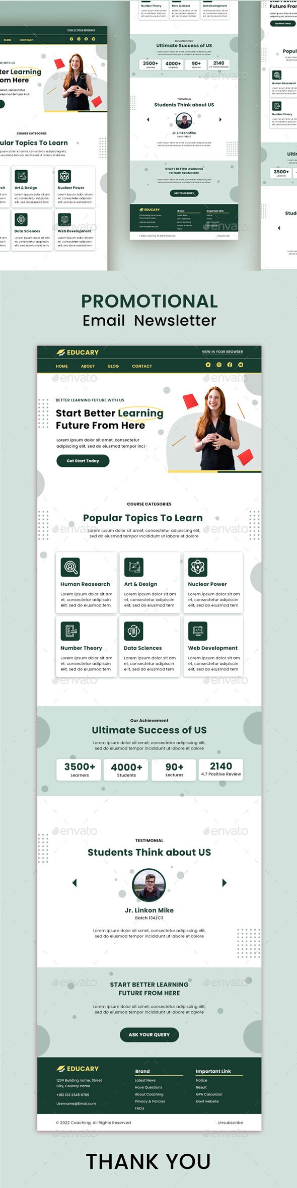 Learning Email Newsletter PSD Template, Web Elements | GraphicRiver