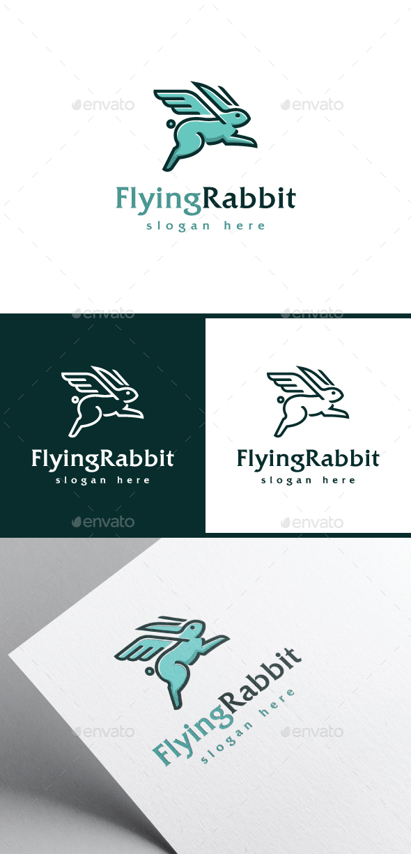 Flying Rabbit Logo, Logo Templates | GraphicRiver