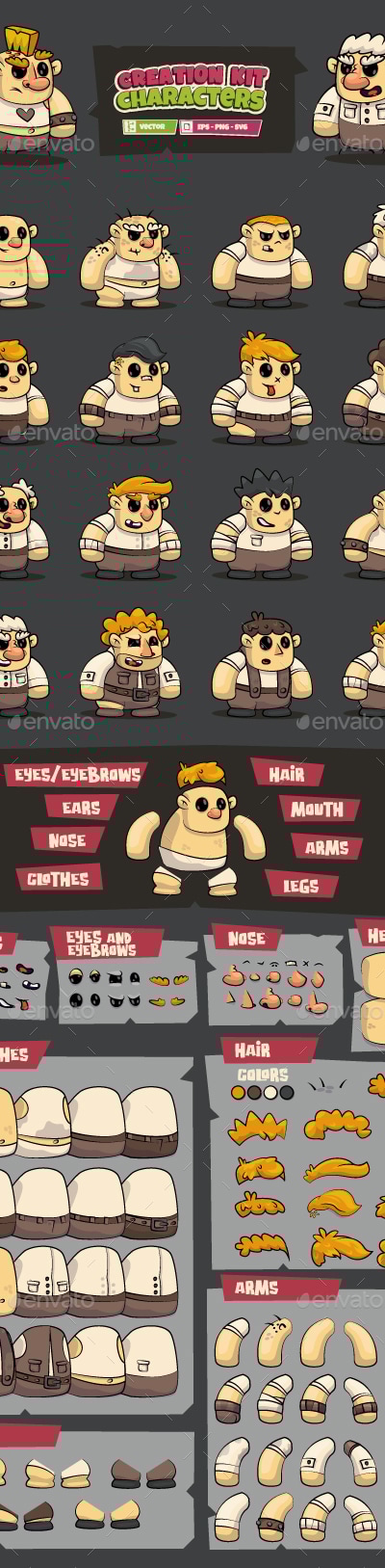 Creation Kit - Characters Pack 1, Vectors | GraphicRiver