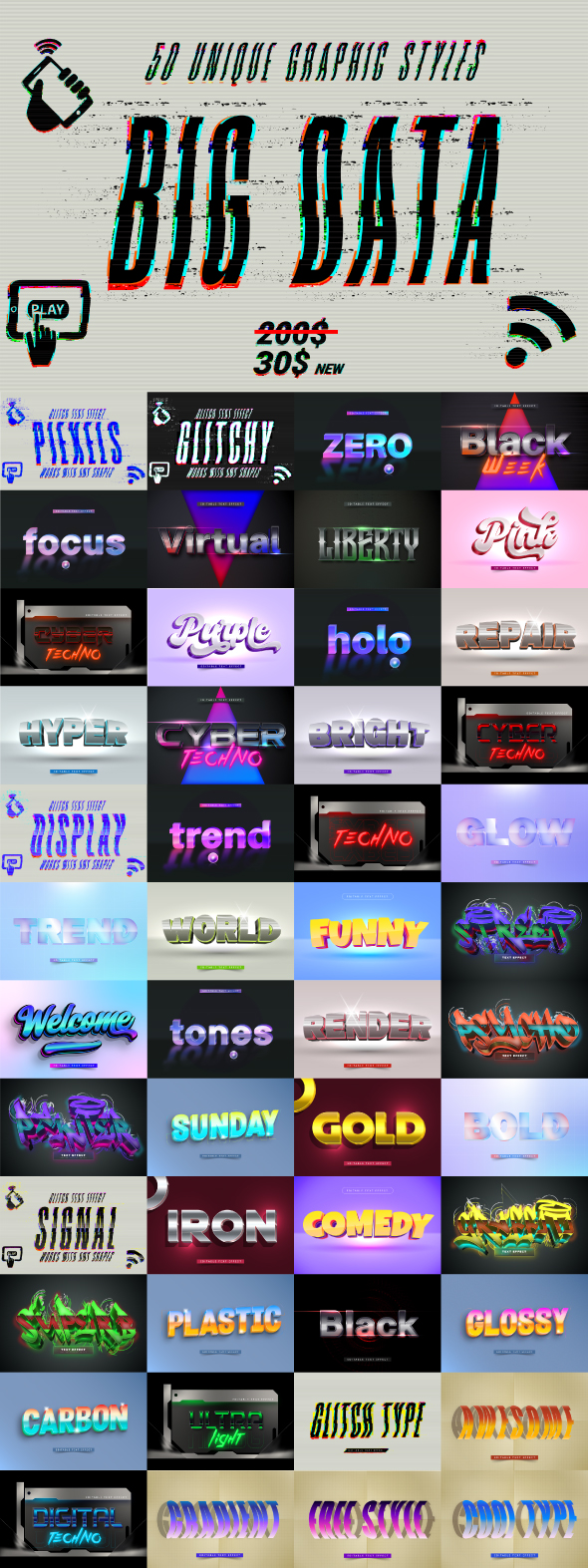 Amazing 50 Text Effects For Graphic Design Projects N37, Add-ons ...