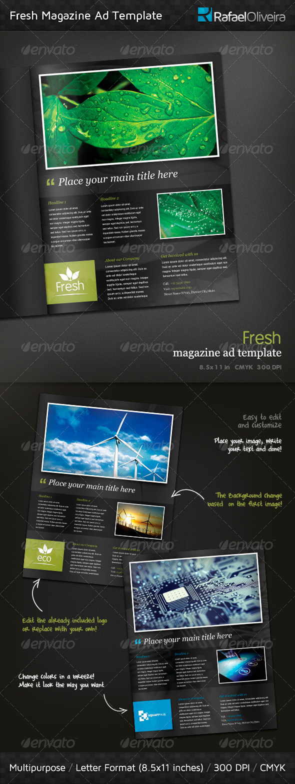 Fresh Magazine Ad Template, Print Templates | GraphicRiver