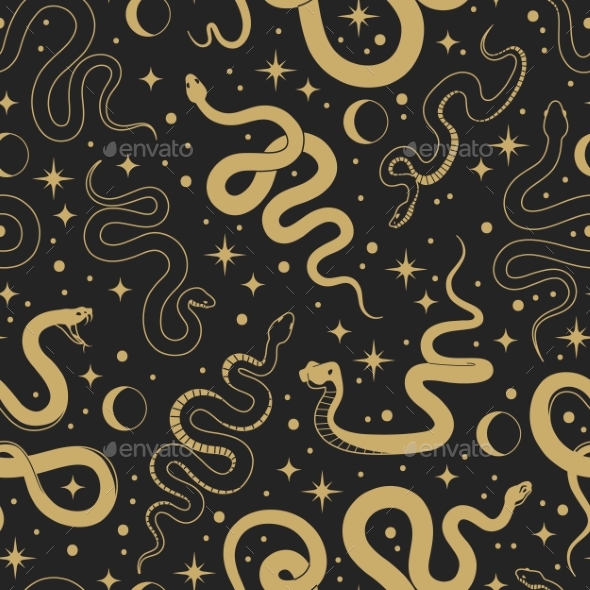 Snakes Seamless Pattern, Vectors | GraphicRiver