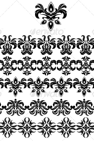 Flower Patterns and Borders, Vectors | GraphicRiver
