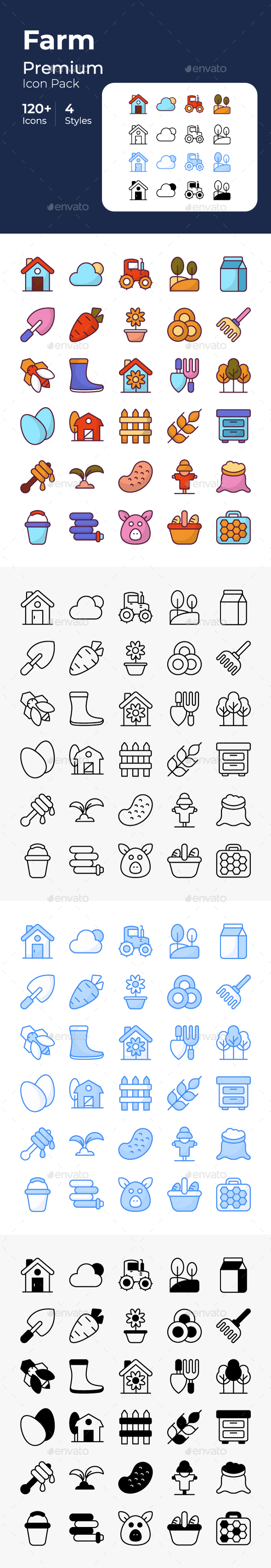 Farm icon set, Icons | GraphicRiver