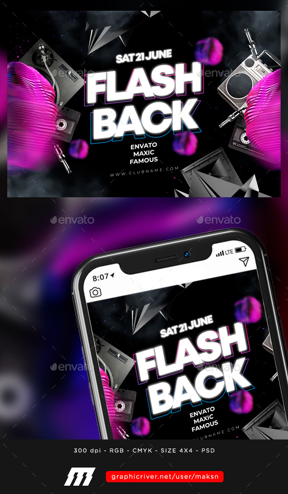 Flash Back Flyer, Print Templates | GraphicRiver