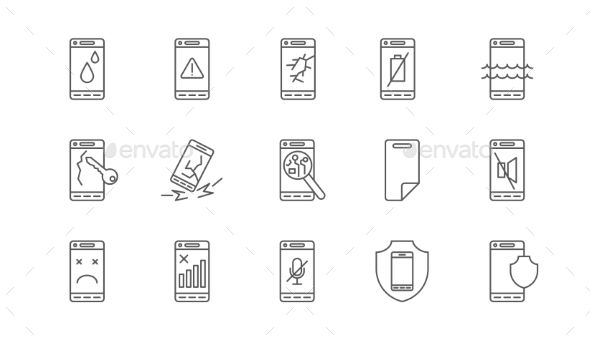Phone Error Symbols, Vectors | GraphicRiver