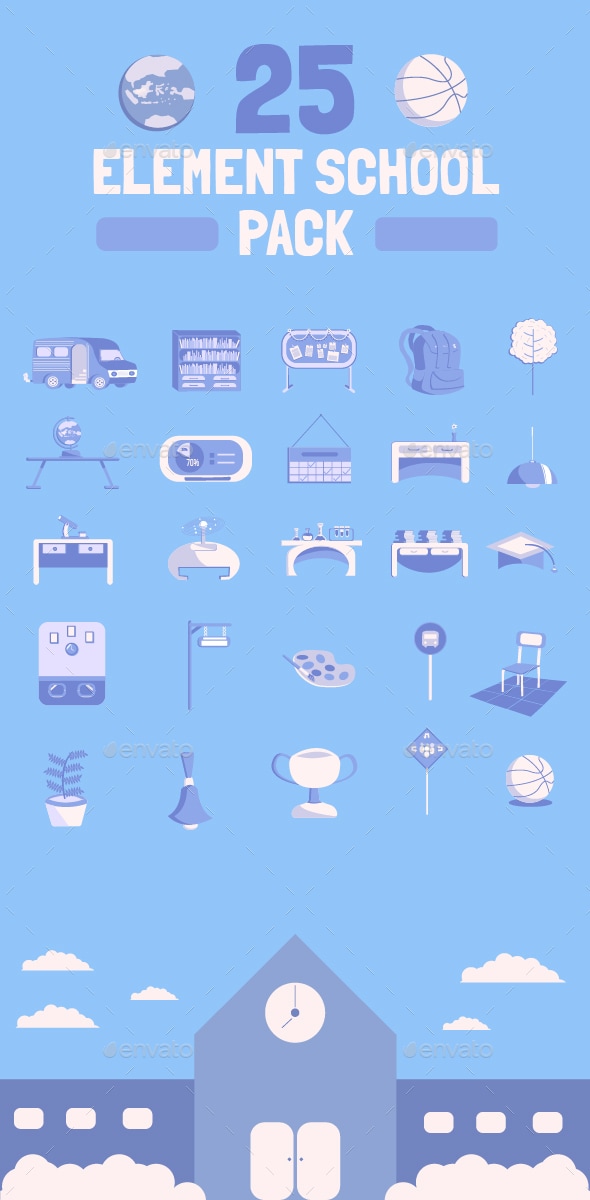 School Illustration Pack, Graphics | GraphicRiver