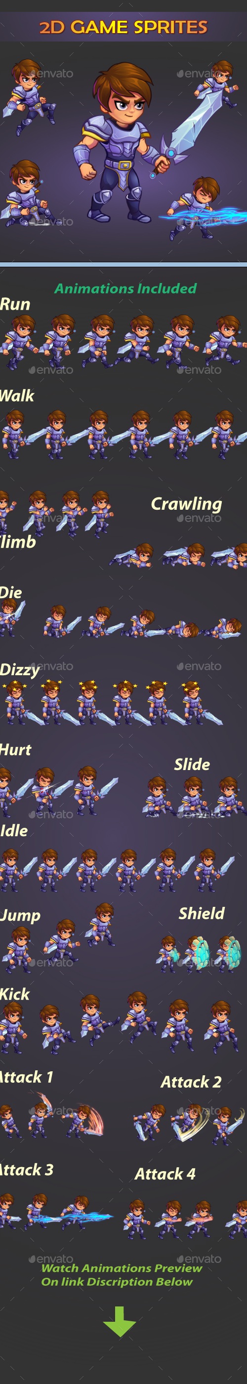 2D Game Character Sprites Sheets 001, Game Assets | GraphicRiver