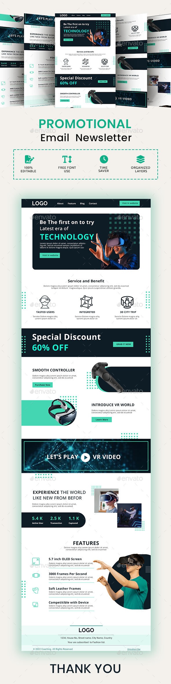 VR Email Newsletter PSD Template, Web Elements | GraphicRiver