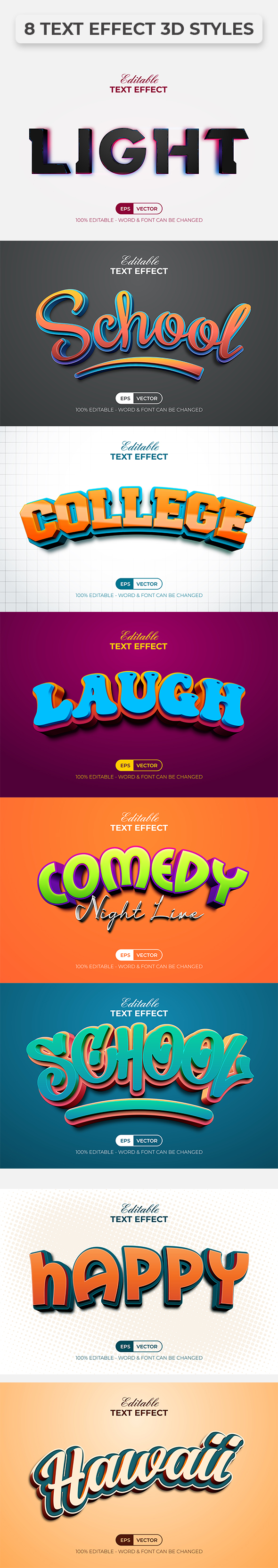 8 3D Text Effect Style, Add-ons | GraphicRiver