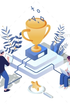 Gamification in Learning Isometric Illustration, Vectors | GraphicRiver