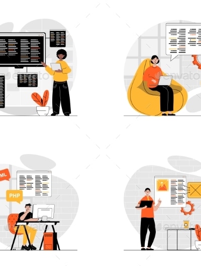 Programming Illustrations, Vectors | GraphicRiver