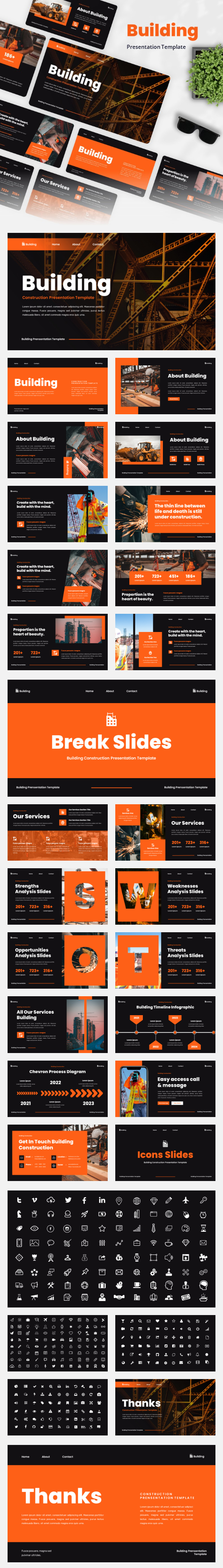 Building - Construction Powerpoint Template, Presentation Templates
